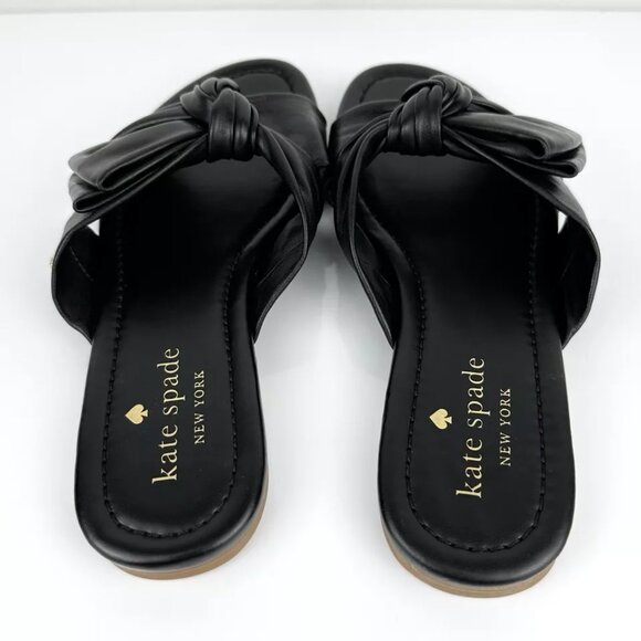Kate Spade Marcella Black Leather Knotted Slip On Sandals NEW Size 7 - Picture 5 of 5